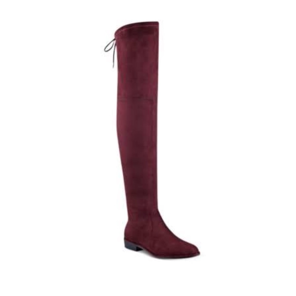 Marc Fisher maroon suede above the knee boots